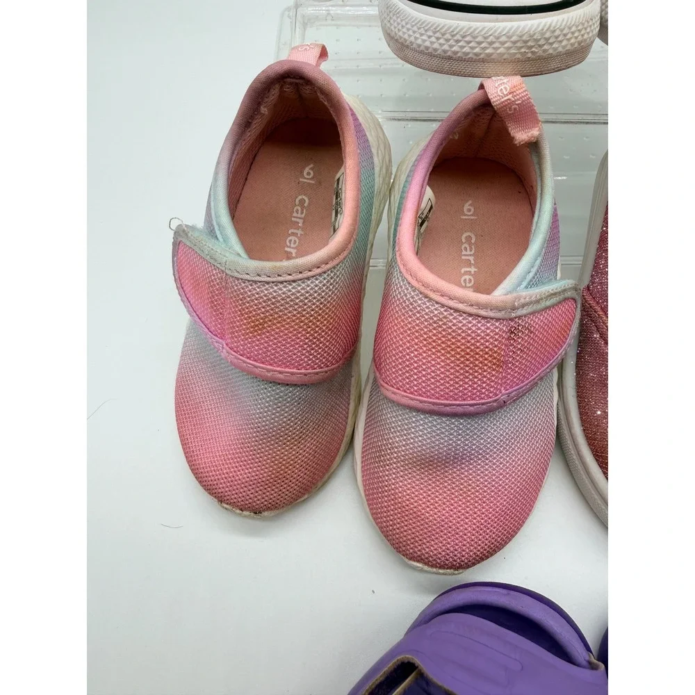 Toddler Girl Shoes Lot Size 6 Nike Converse Sneakers Sandals Pink Purple